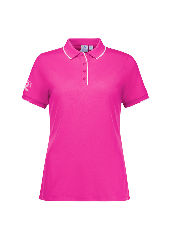 Womens Pink Short Sleeve Polo - Pink 24
