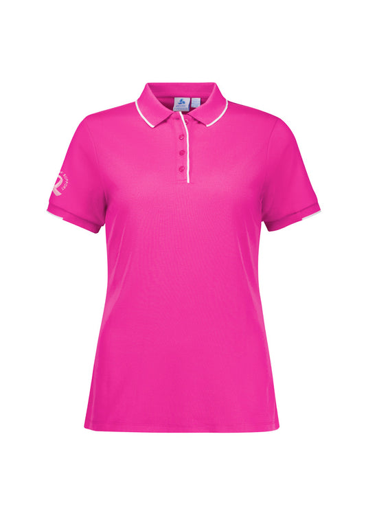 Womens Pink Short Sleeve Polo - Pink 24