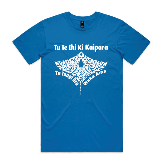 Adults Tees - Tu Tangi Ora Waka Ama - Tu Te Ihi Ki Kaipara - Blue