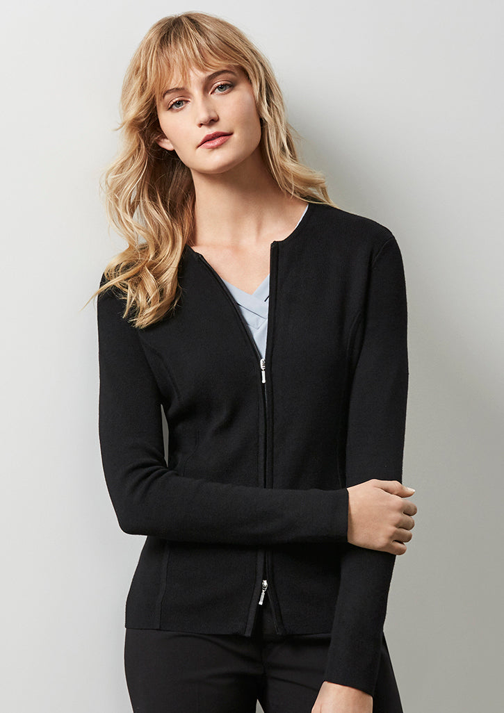 Womens 2-Way Zip Cardigan - Charcoal 4XL