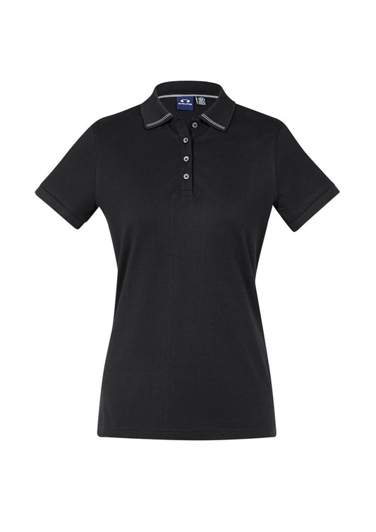 Womens Aston Short Sleeve Polo - Black/Silver Grey 24