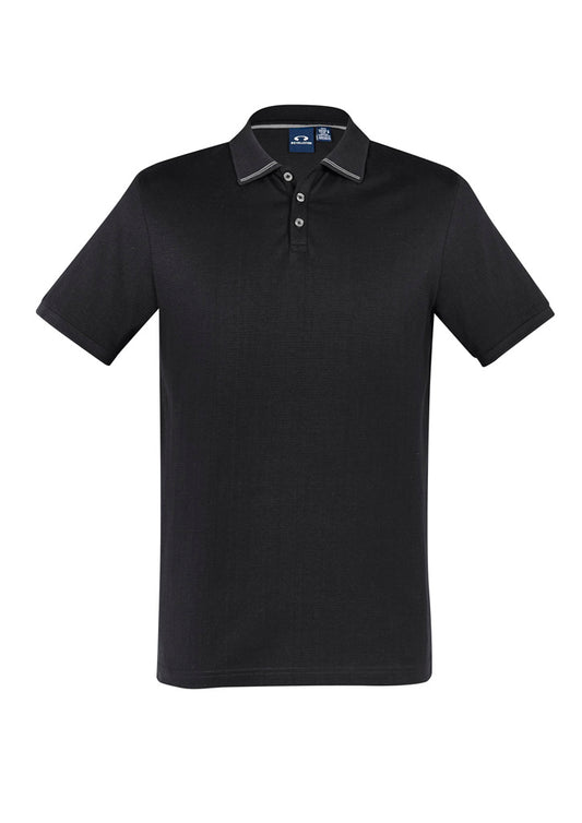 Mens Aston Short Sleeve Polo - Black/Silver Grey 5XL