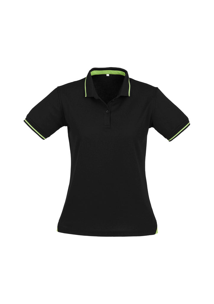 Womens Jet Short Sleeve Polo - Black/Bright Green 24