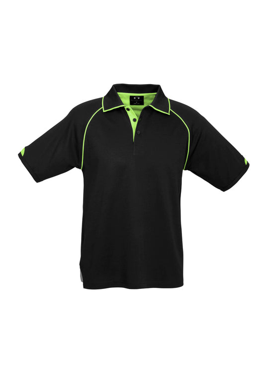 Mens Fusion Short Sleeve Polo - Navy/Fluoro Yellow/Lime 5XL
