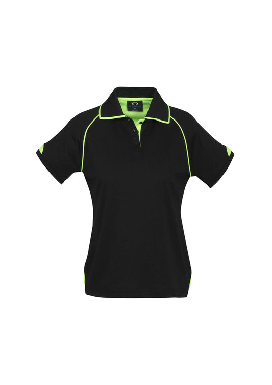 Womens Fusion Short Sleeve Polo - Navy/Fluoro Yellow/Lime 24