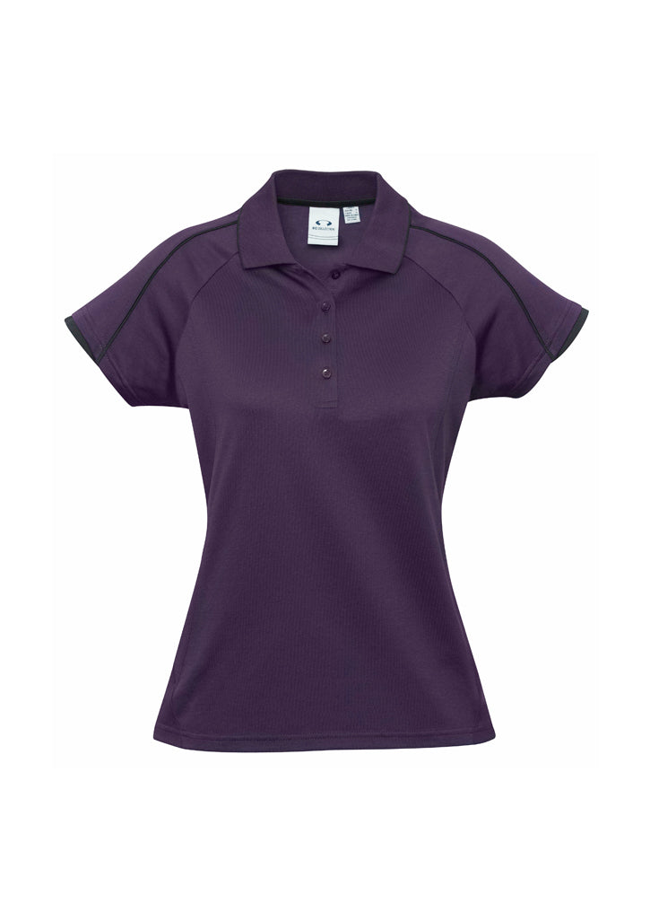 Womens Blade Short Sleeve Polo - Grape/Black 24