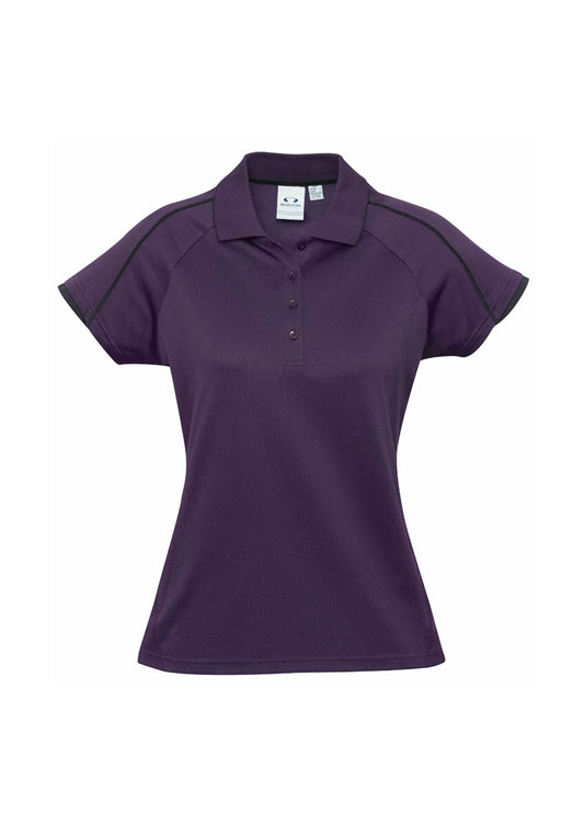 Womens Blade Short Sleeve Polo - Grape/Black 24