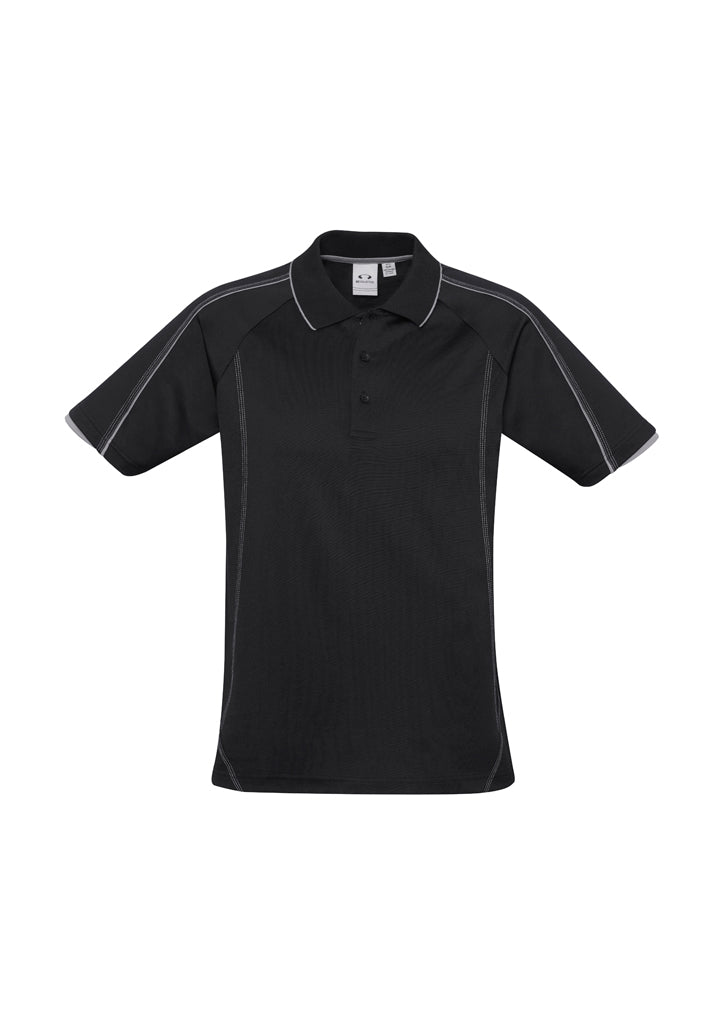 Mens Blade Short Sleeve Polo - Black/Silver Grey 5XL