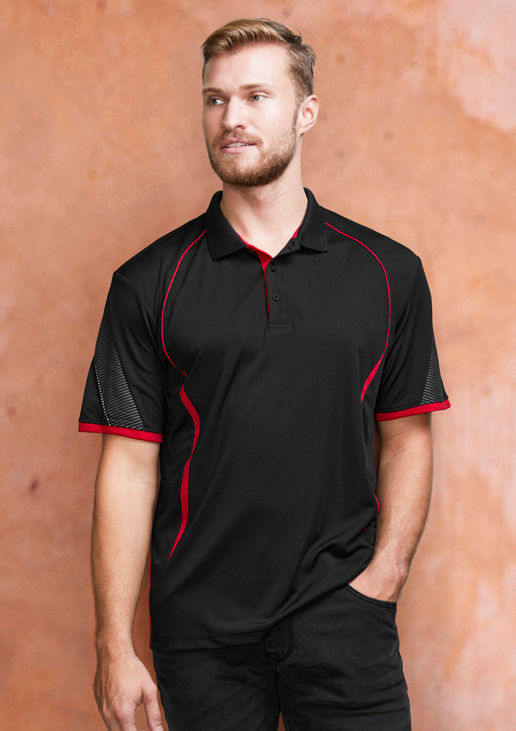 Mens Razor Short Sleeve Polo - Red/White 5XL