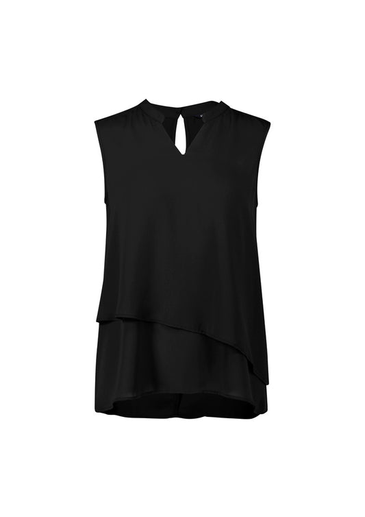 Womens Seville Sleeveless Layered Blouse - Storm Blue 20