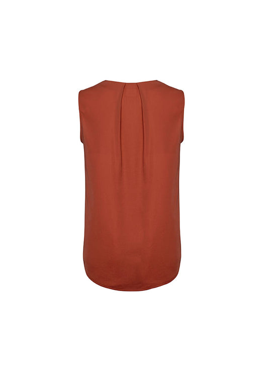 Womens Estelle Sleeveless Pleat Detail Blouse - Raspberry 20