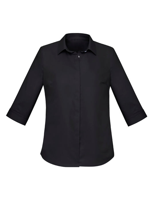 Womens Charlie 3/4 Sleeve Shirt - Black 26