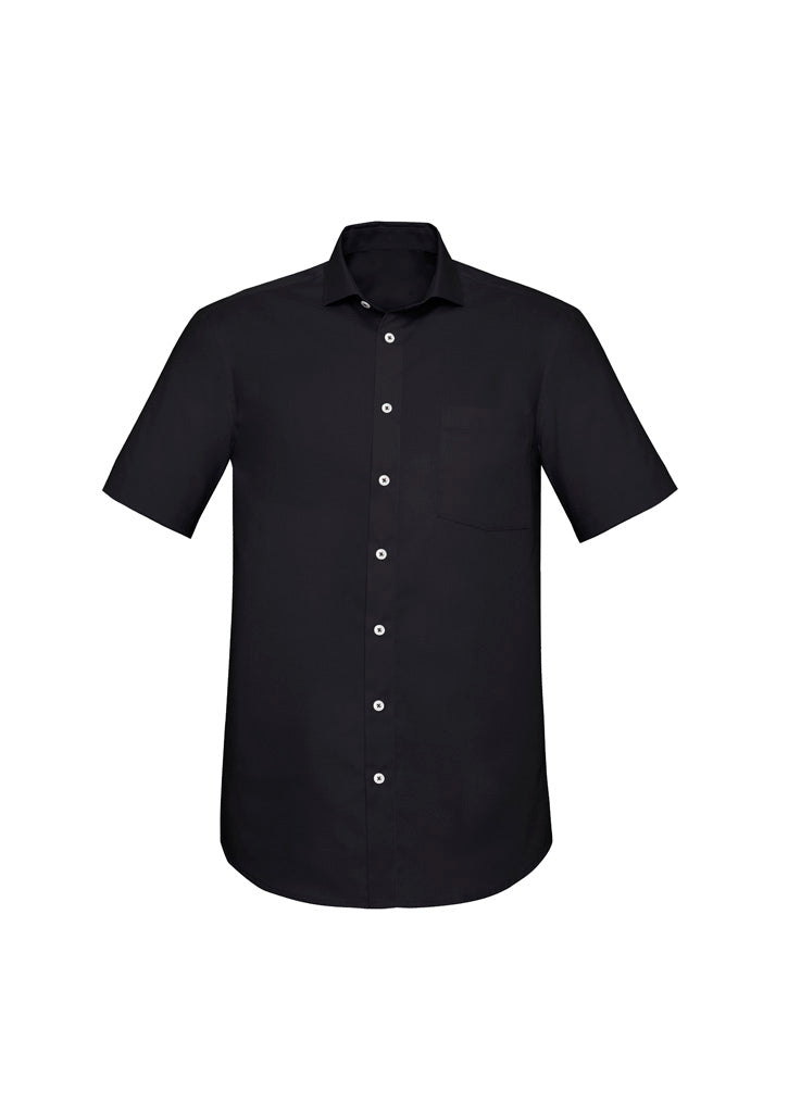Mens Charlie Classic Fit Short Sleeve Shirt - Black 5XL