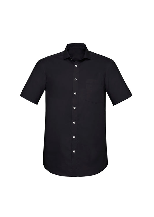 Mens Charlie Classic Fit Short Sleeve Shirt - Black 5XL