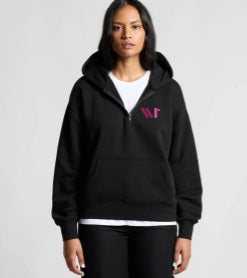 Women's Relax Half Zip Hood – 2 Print