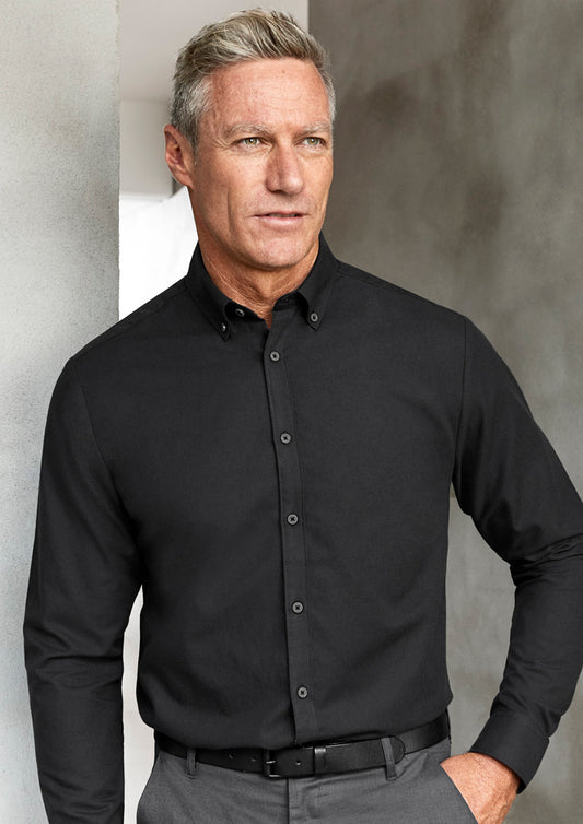 Mens Memphis Long Sleeve Shirt - Grey Smoke 5XL