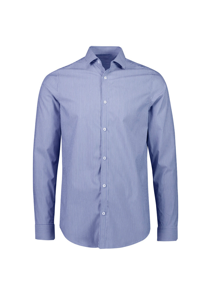 Mens Conran Tailored Long Sleeve Shirt - Slate/White 2XL