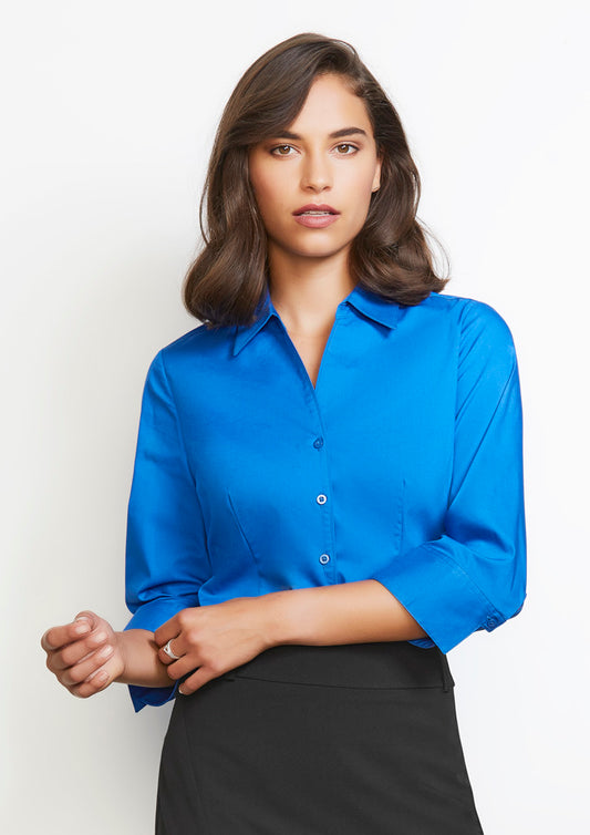 Womens Monaco 3/4 Sleeve Shirt - Electric Blue 26