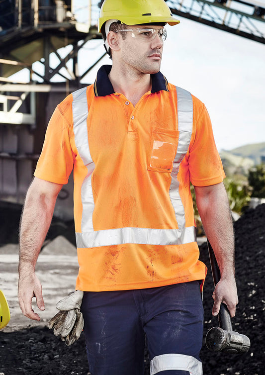 Mens TTMC-W23 Short Sleeve Polo - Orange/Navy 7XL