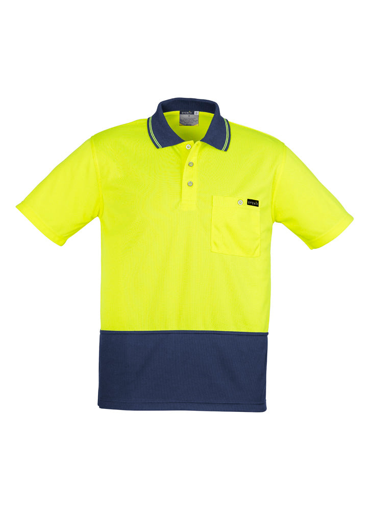 Mens Hi Vis Comfort Back Short Sleeve Polo - Orange/Charcoal 7XL