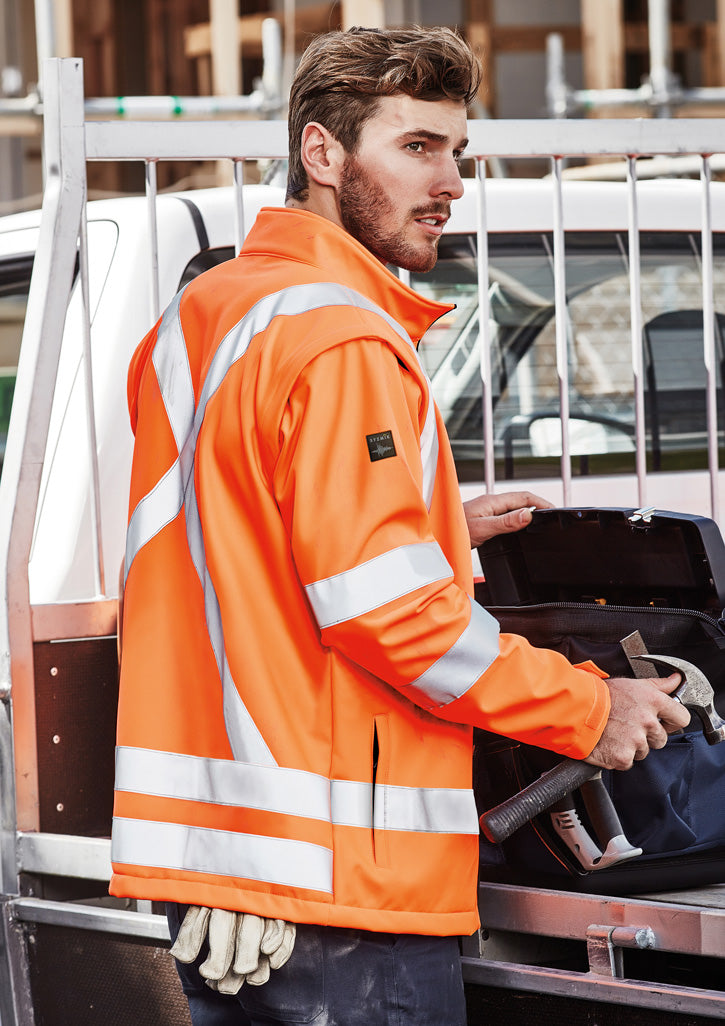 Unisex Hi Vis X Back 2 In 1 Softshell Jacket - Orange 7XL