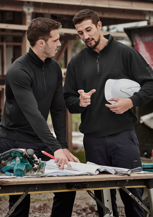 Unisex Merino Wool Mid-Layer Pullover - Black 5XL