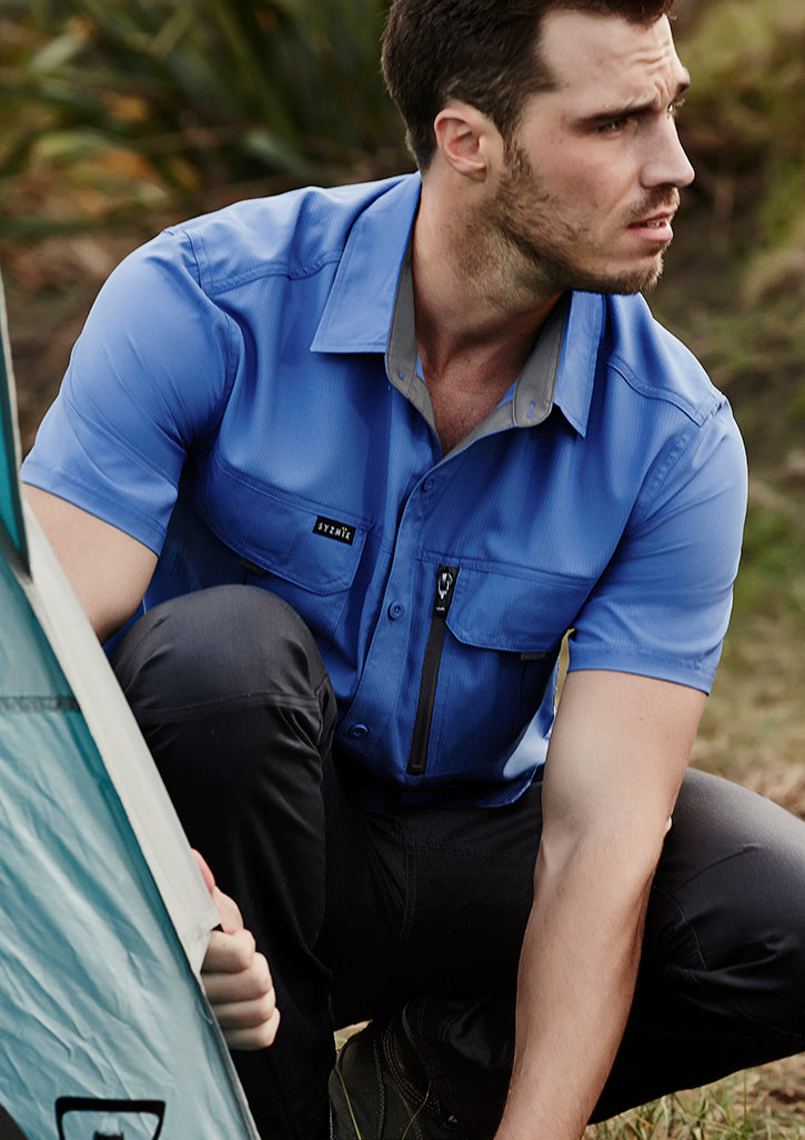 Mens Outdoor Short Sleeve Shirt - Natural 7XL