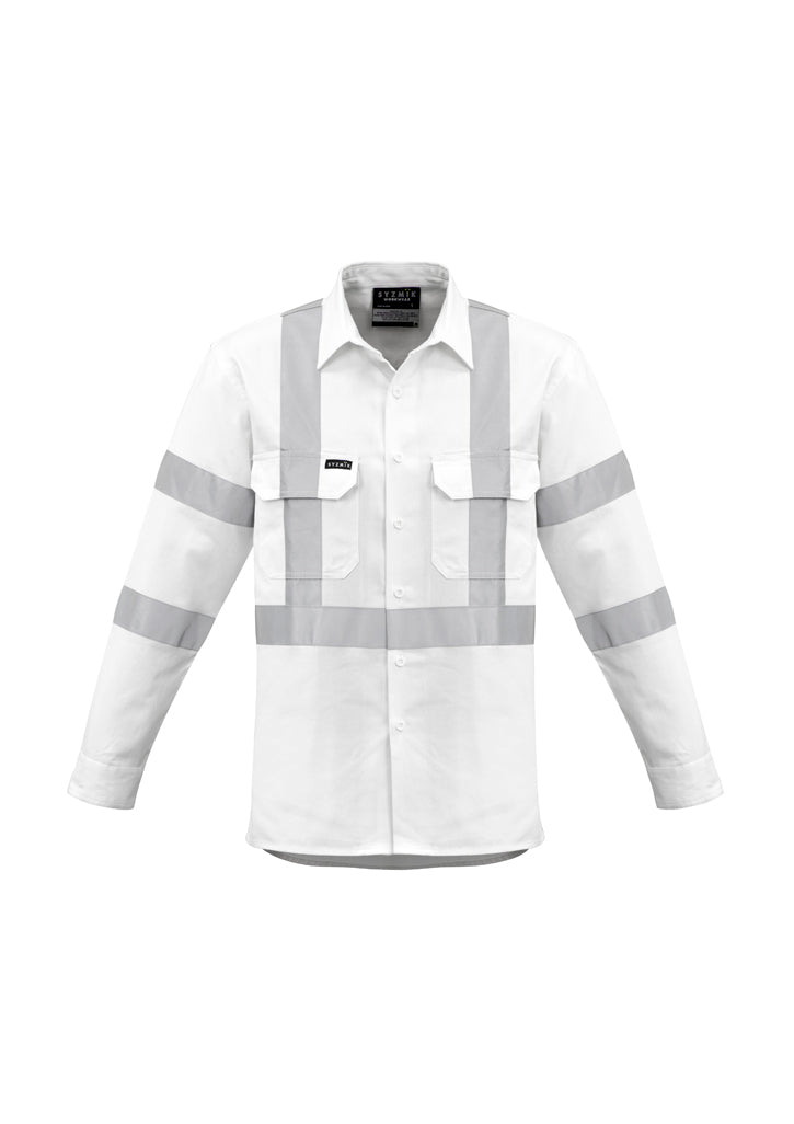 Mens Bio Motion X Back Taped Long Sleeve Shirt - White 7XL