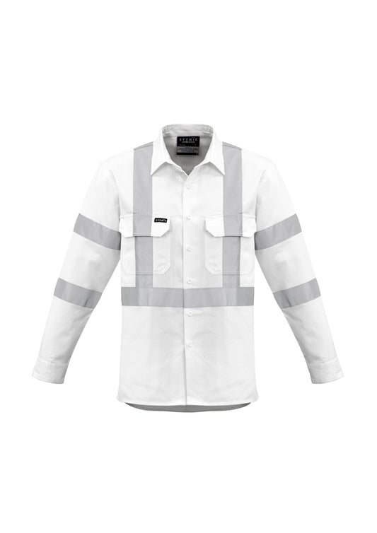Mens Bio Motion X Back Taped Long Sleeve Shirt - White 7XL