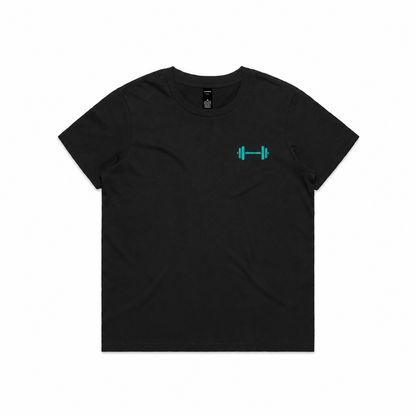 Black FitFam Women's Maple Minus Tee 4025 – branded front view